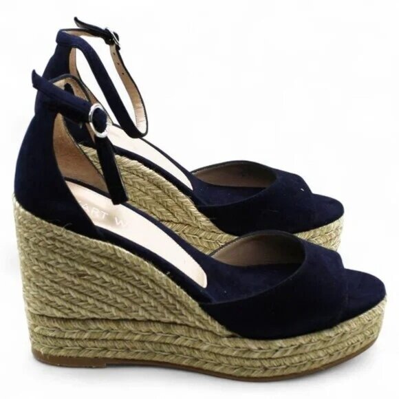 Stuart Weitzman Women S Nudistcurve Platform Wedge Espadrille Sandals - Picture 5 of 6